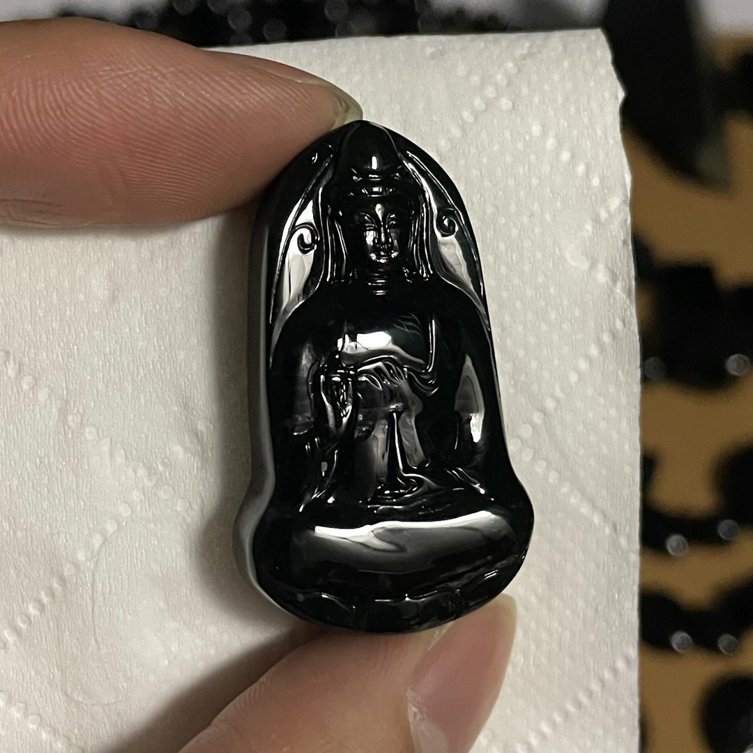 天然翡翠a货 素衣观音玉坠h