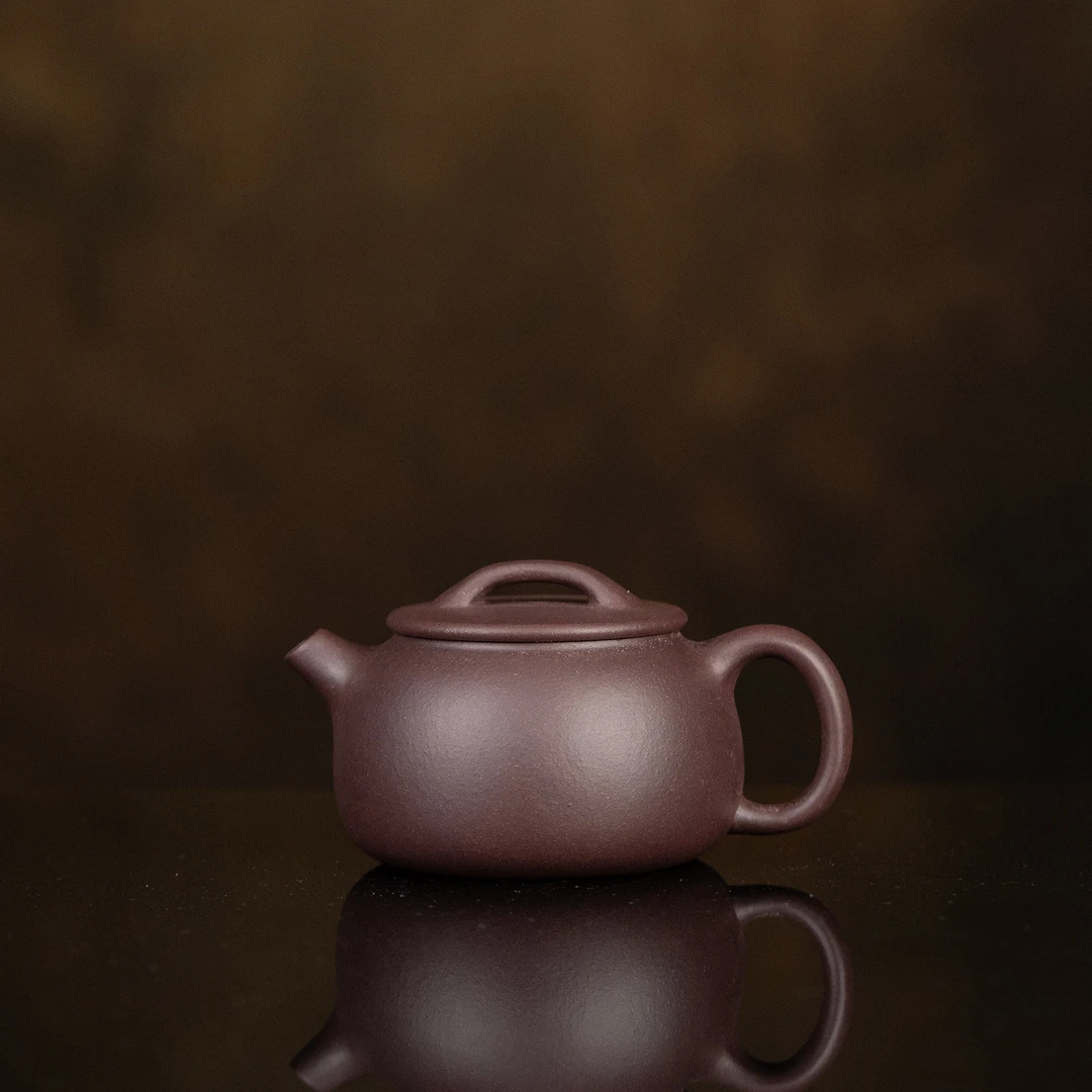 【利贞l一品汉瓦】原矿紫茄泥 约160cc 手工制 紫砂壶 家用茶具LZ
