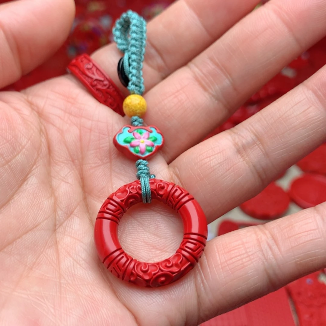 天然辰砂工艺品朱砂钥匙扣