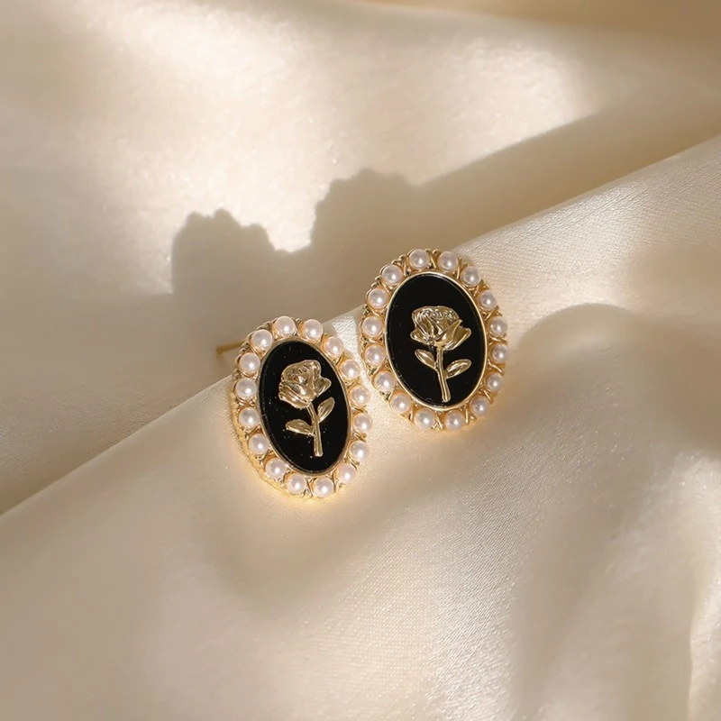 铜合金耳饰 珠珠耳钉女轻奢新款洋气高级感小众耳饰潮N0266