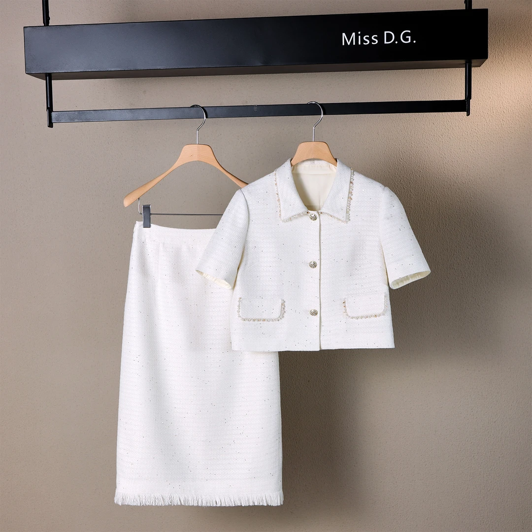 MissD.G.法式名媛小香风套装女夏优雅气质上衣半裙两件套X-ZB522