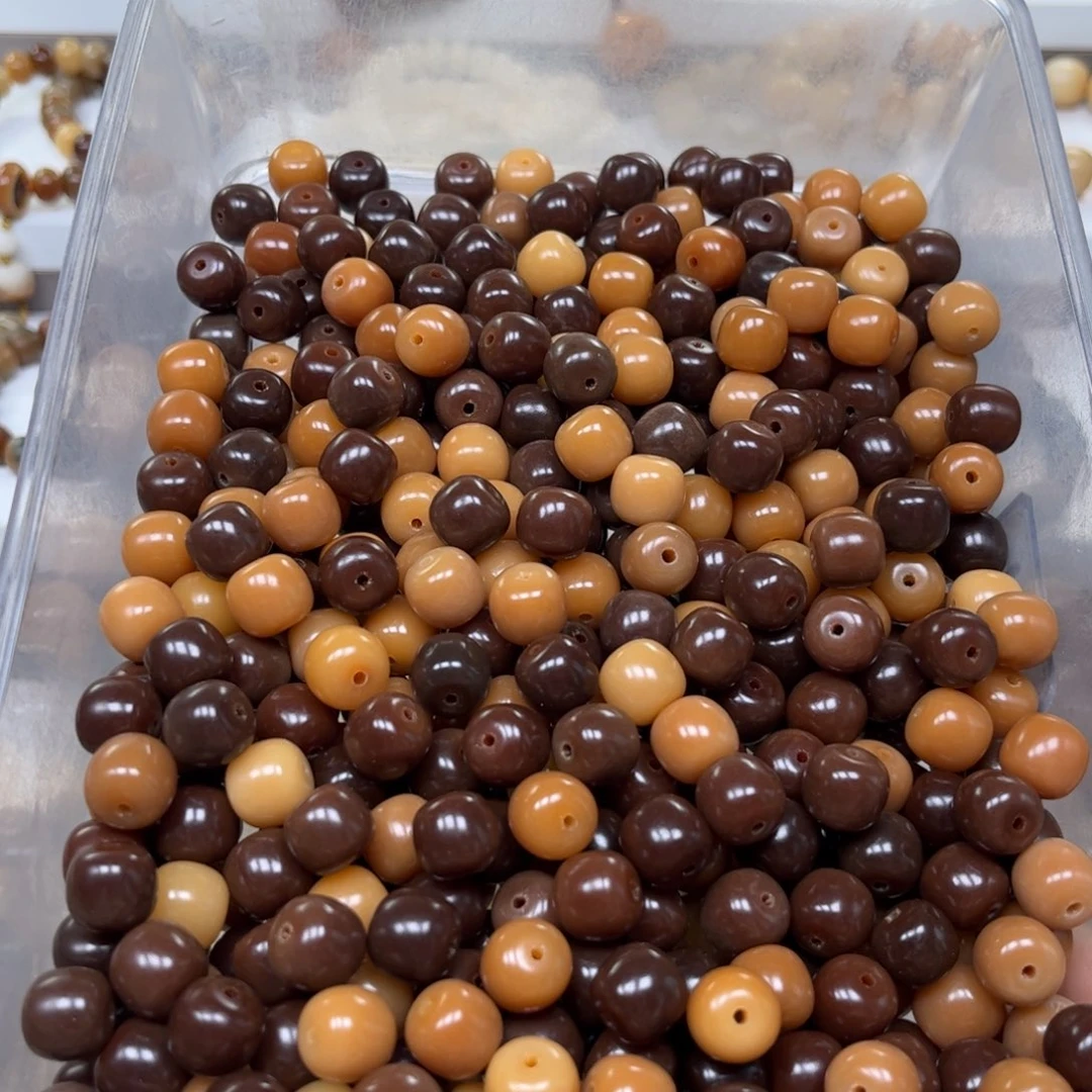 白玉菩提吊坠巧克力散珠36颗