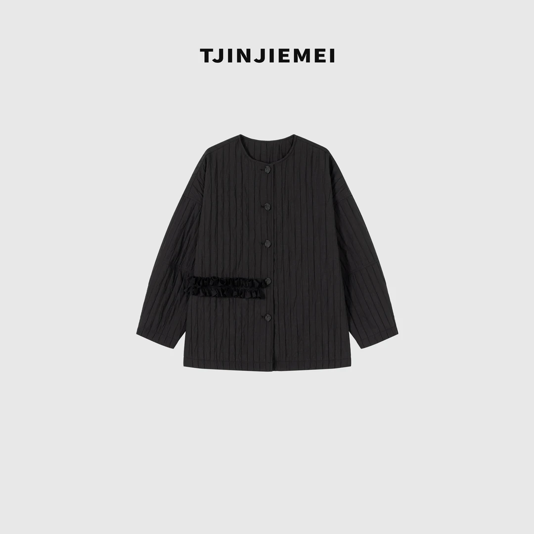 T井姐妹【身轻燕】新款设计感休闲百搭褶皱感棉服外套MF2509-TJ500