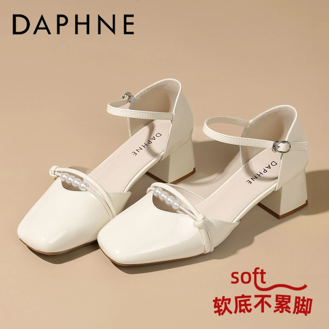 达芙妮高颜值时装凉鞋女款2025夏季新款复古玛丽珍一字带时装凉鞋