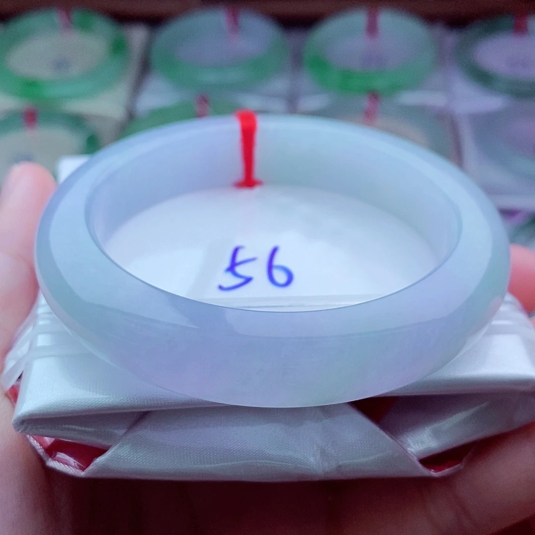 翡翠未镶嵌手镯春彩 厚装 2号