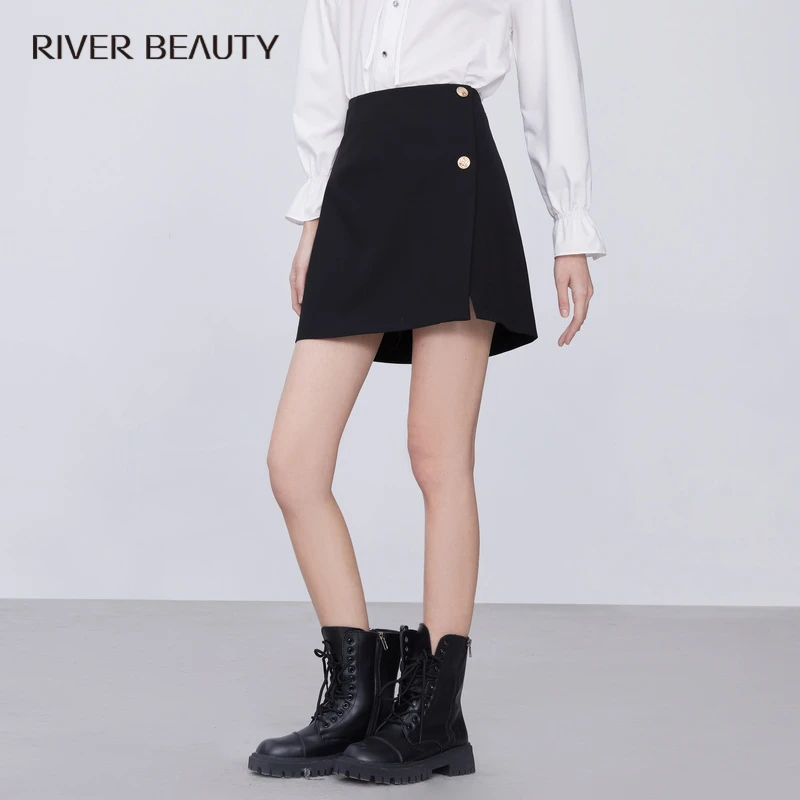 RB 女装秋季新款时尚黑色短款半身裙女 RQ01349120
