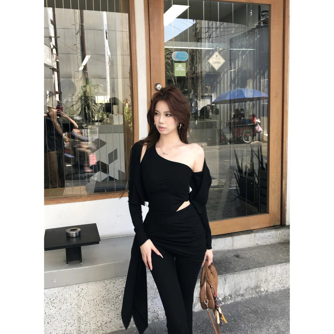 【纯欲套装】早春新款休闲套装背心+外套LWJ25A1TZ149