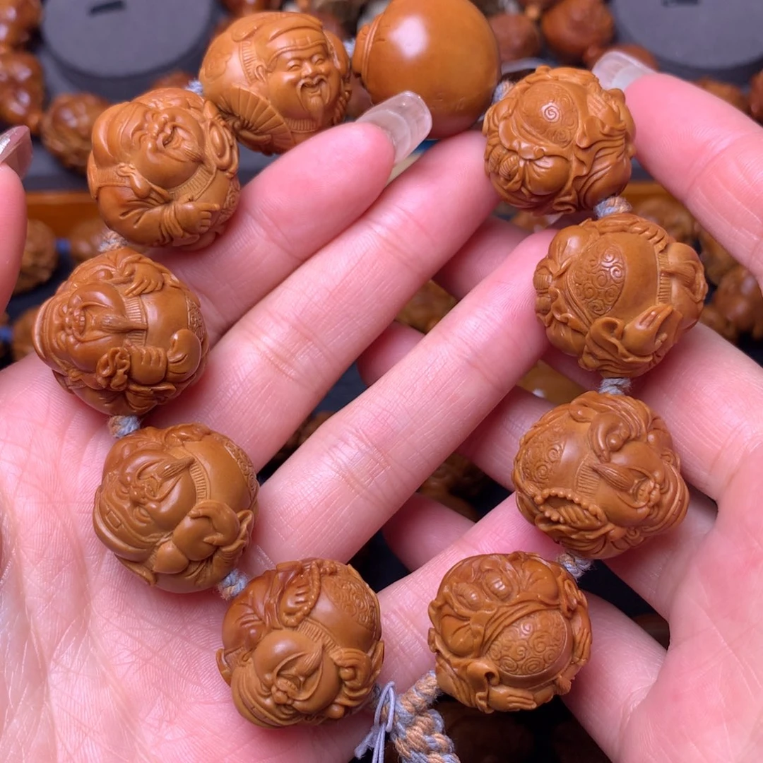 橄榄核手串/手链横八宝财神