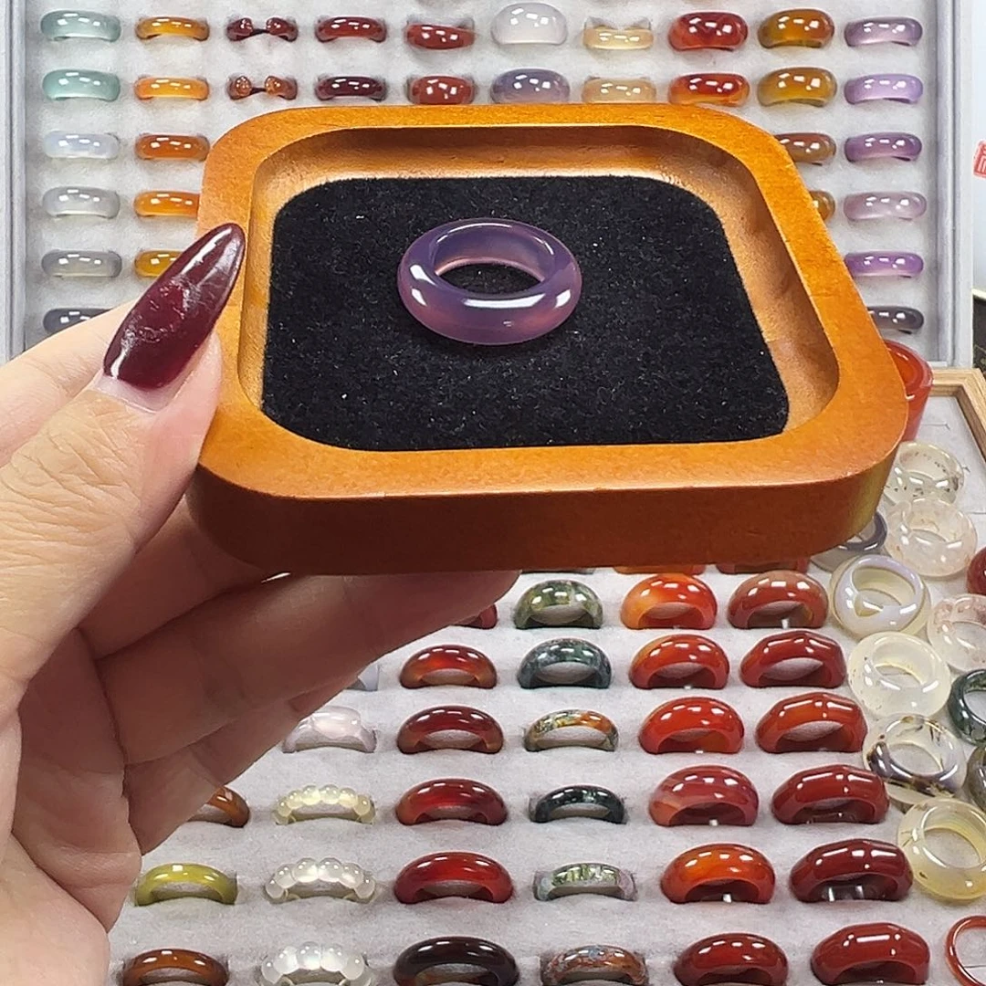 玛瑙/玉髓未镶嵌戒指A2不退换18.4港18+