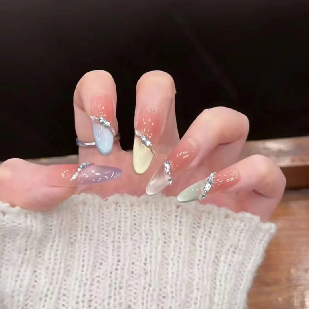 【琥珀糖】纯手工穿戴甲春夏多巴胺多巴胺贴片甲（无收纳盒)