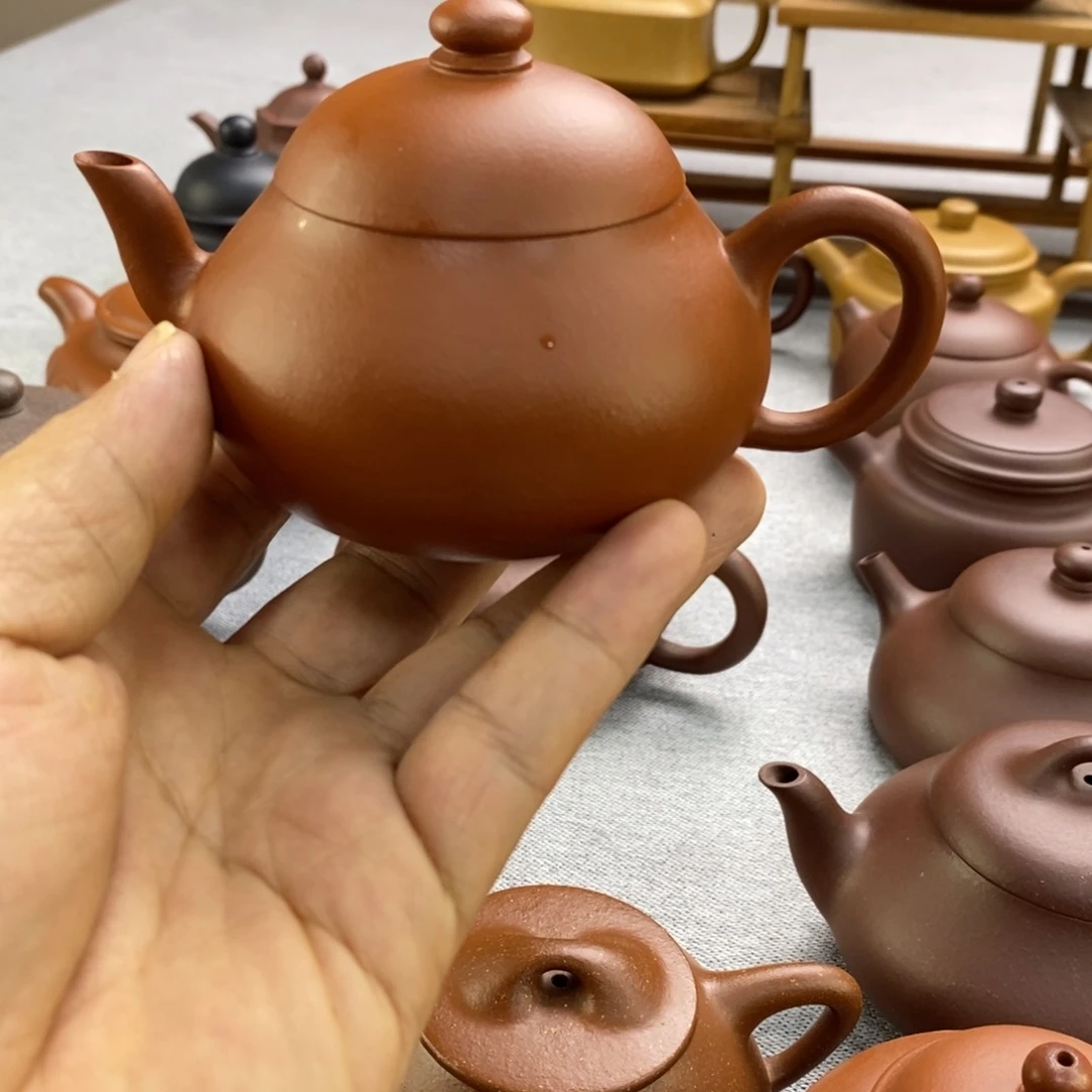品***生紫砂茶壶朱泥梨型壶