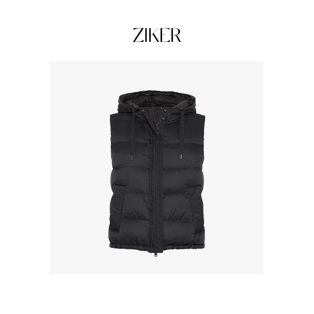 ZIKER｜BC经典款拉链轻薄羽绒马甲连帽鹅绒服