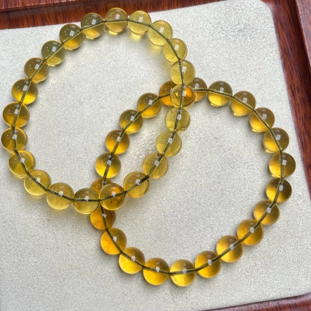 8-9mm 蓝珀手链 圆珠单圈手链 多样性发一珠宝