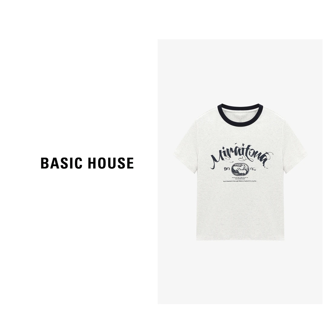 Basic House/百家好2015夏季简约休闲百搭T恤女-B0625H5O422
