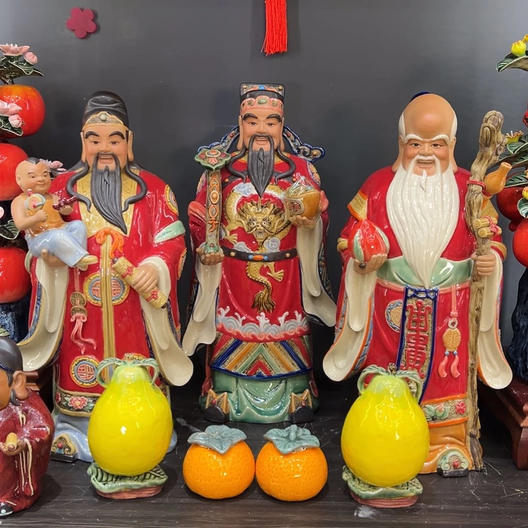 53福禄寿纯手工制作陶艺陶瓷艺术