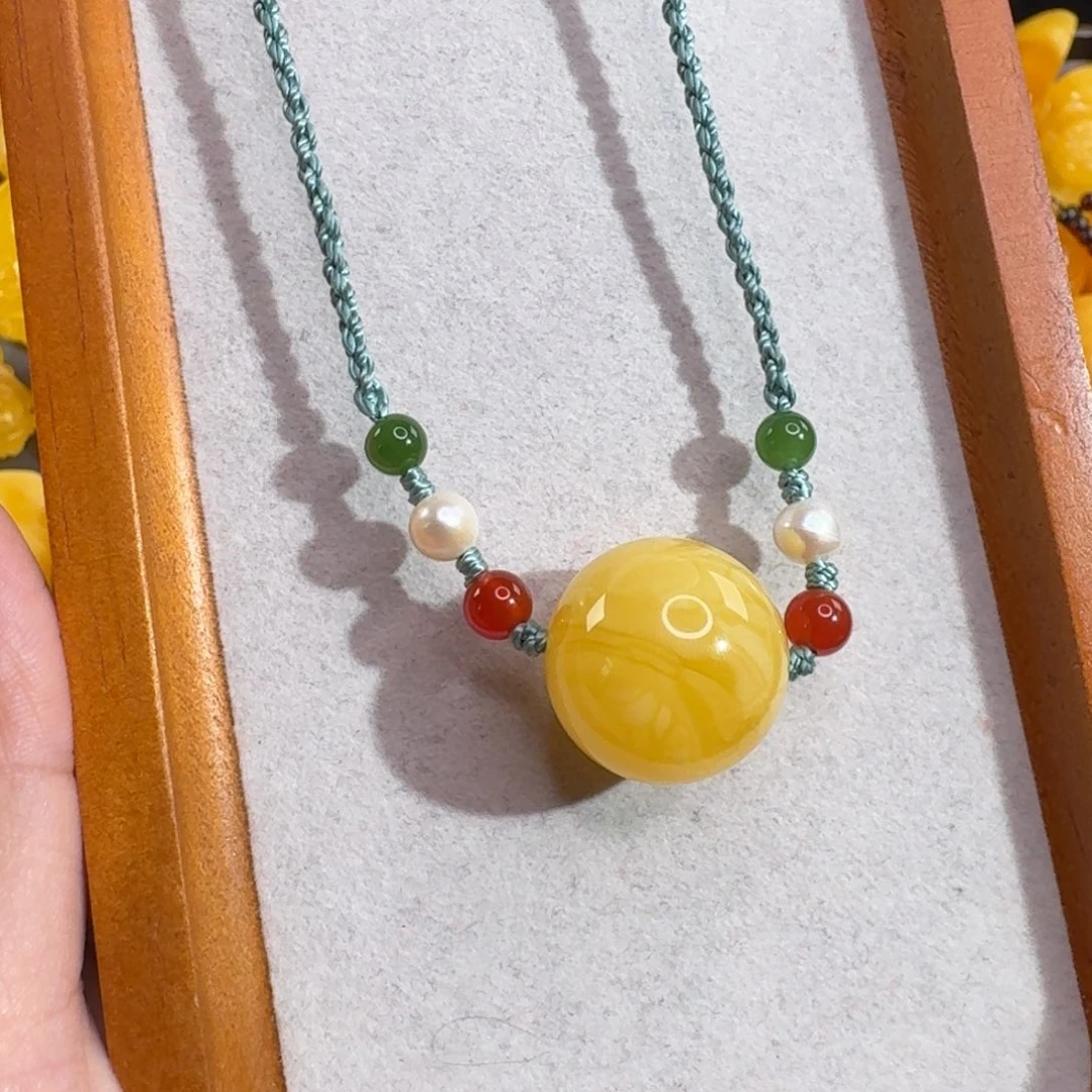 蜜蜡毛衣链未镶嵌