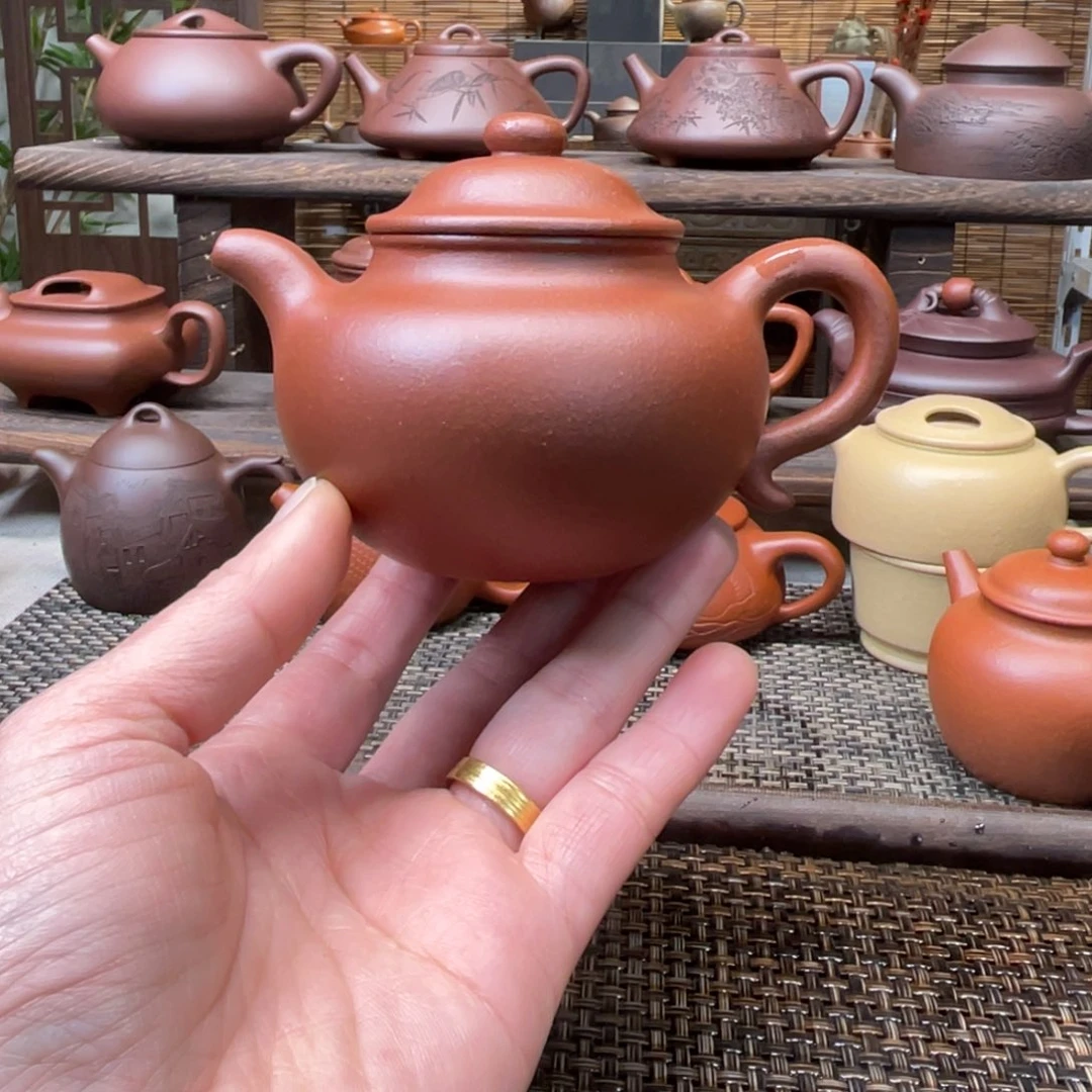 紫砂茶壶宜兴原矿紫砂手工制170