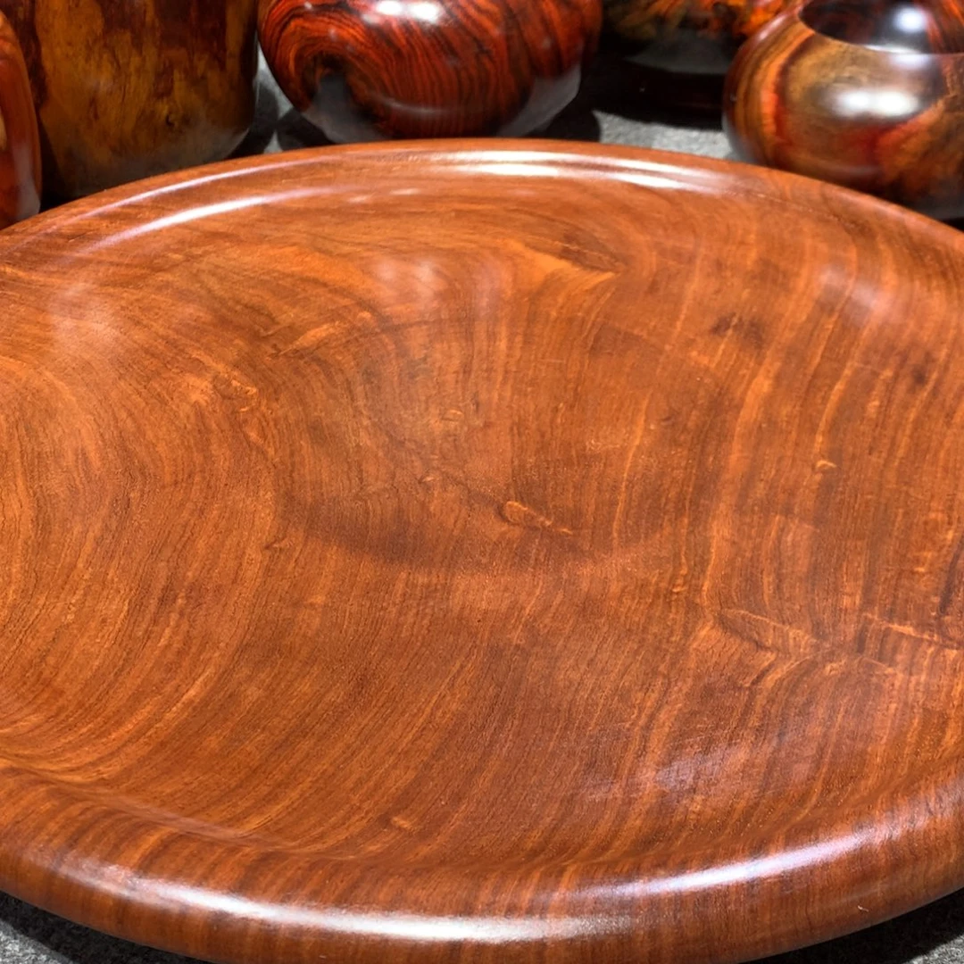 A***出木缅甸花梨木大果盘