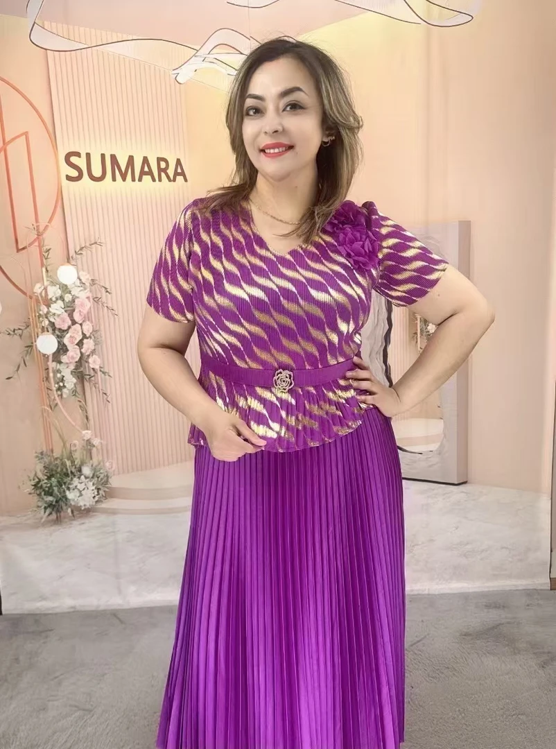 SUMARA外贸原单新款夏季时尚均码连衣裙（黑玫）