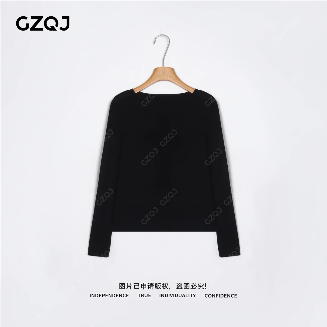 老琴私服【许愿池】 时尚百搭显瘦圆领长袖打底针织衫女秋2106