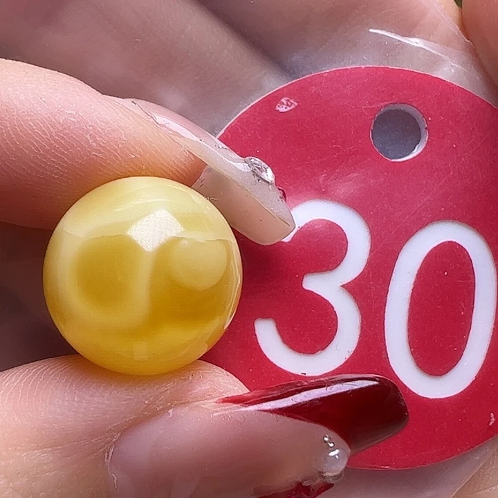 蜜蜡未镶嵌珠宝奇石14.2mm金白妖花圆珠