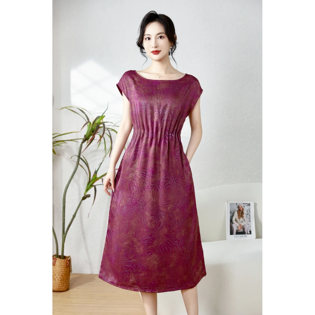 1085花溪裙妈妈装高妈妈装洋气显瘦气质女装连衣裙