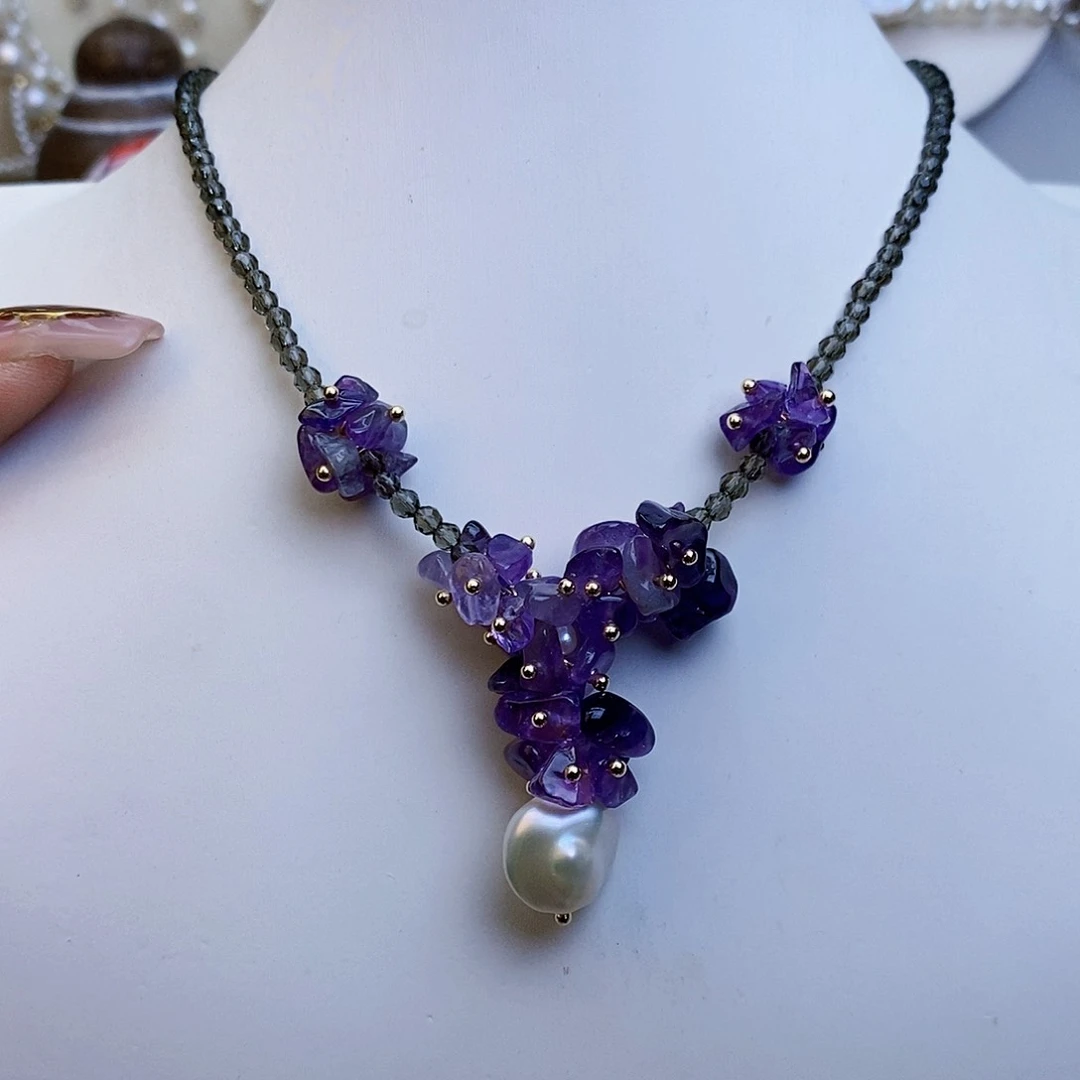 淡水珍珠颈饰银S925镶嵌