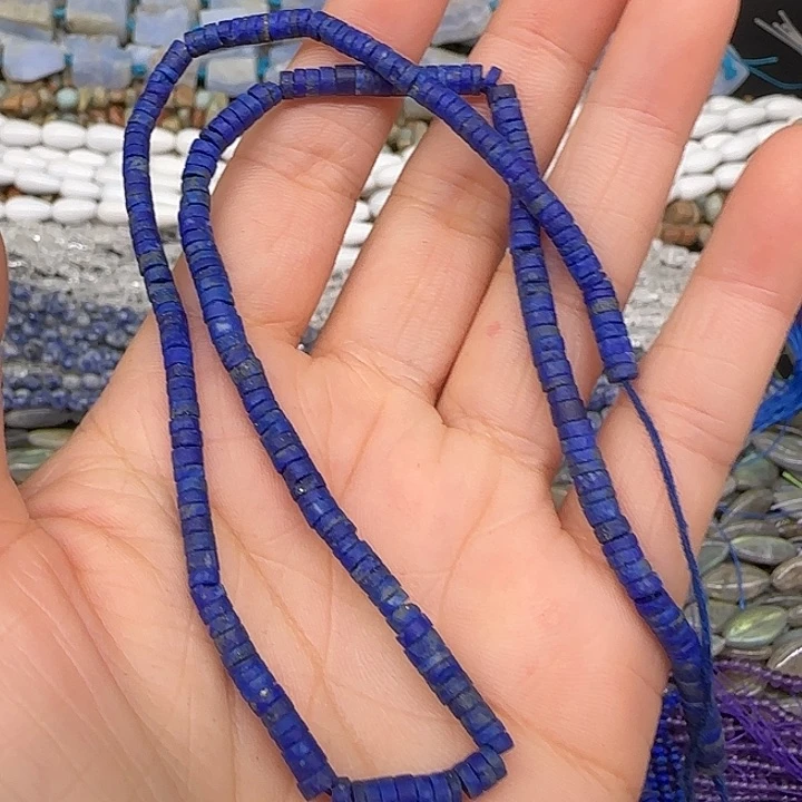 玛瑙/玉髓合金珠宝半成品青金3mm剁珠一条