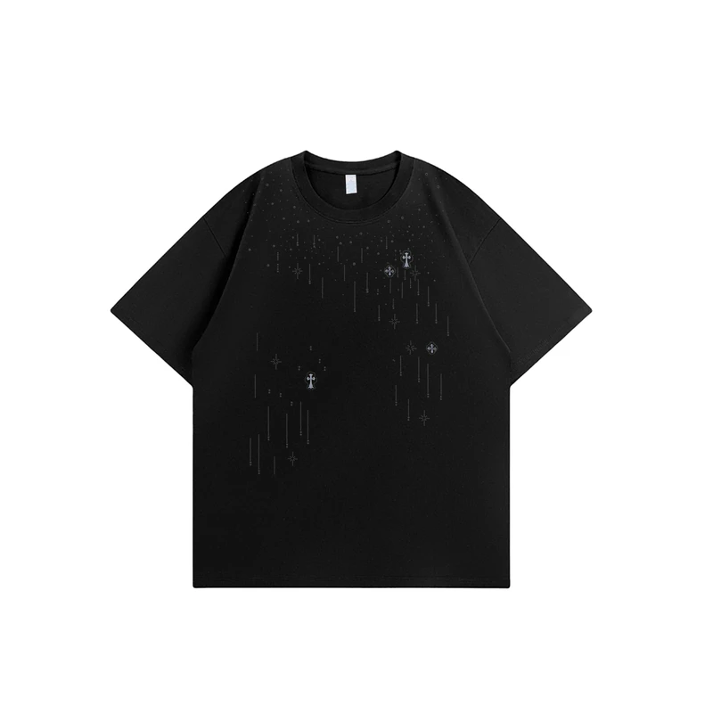 七七【K01-K35】现货重工潮牌重磅纯棉高克重T恤短袖男女同款情侣