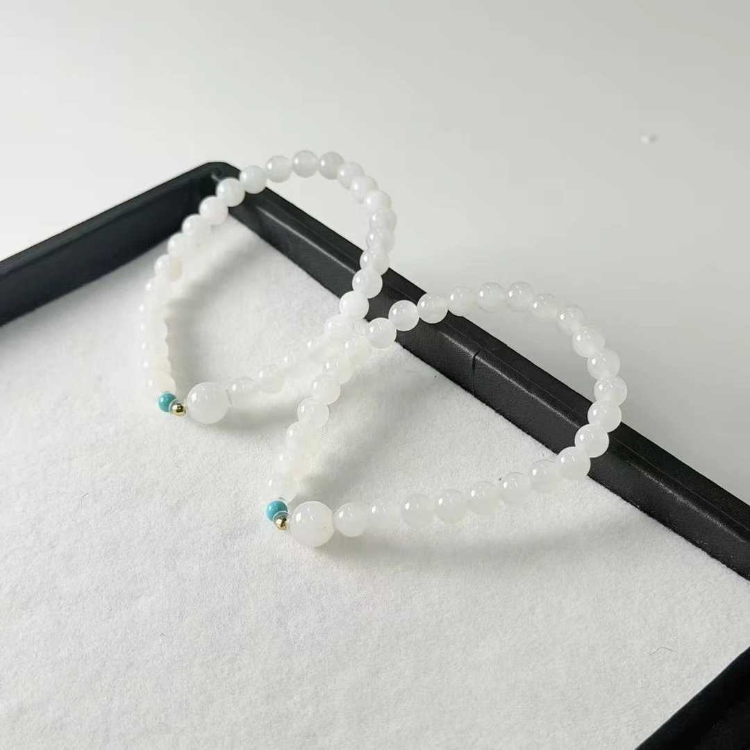 【睿泽赏宝】S925和田玉白玉手串多样性发一4-7mm KL0230135