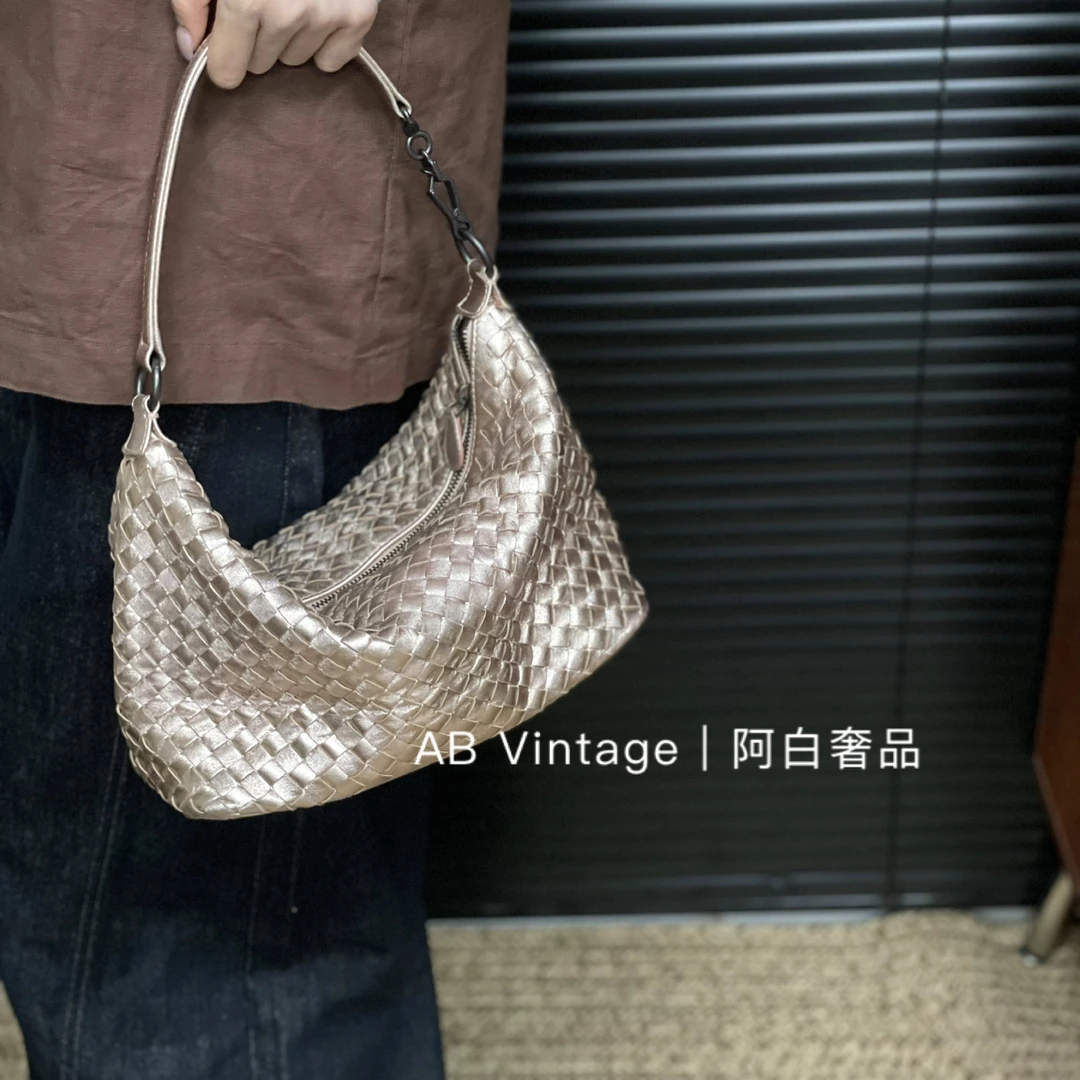 95新 BOTTEGA VENETA/葆蝶家 阿白奢品/香槟色饭盒包
