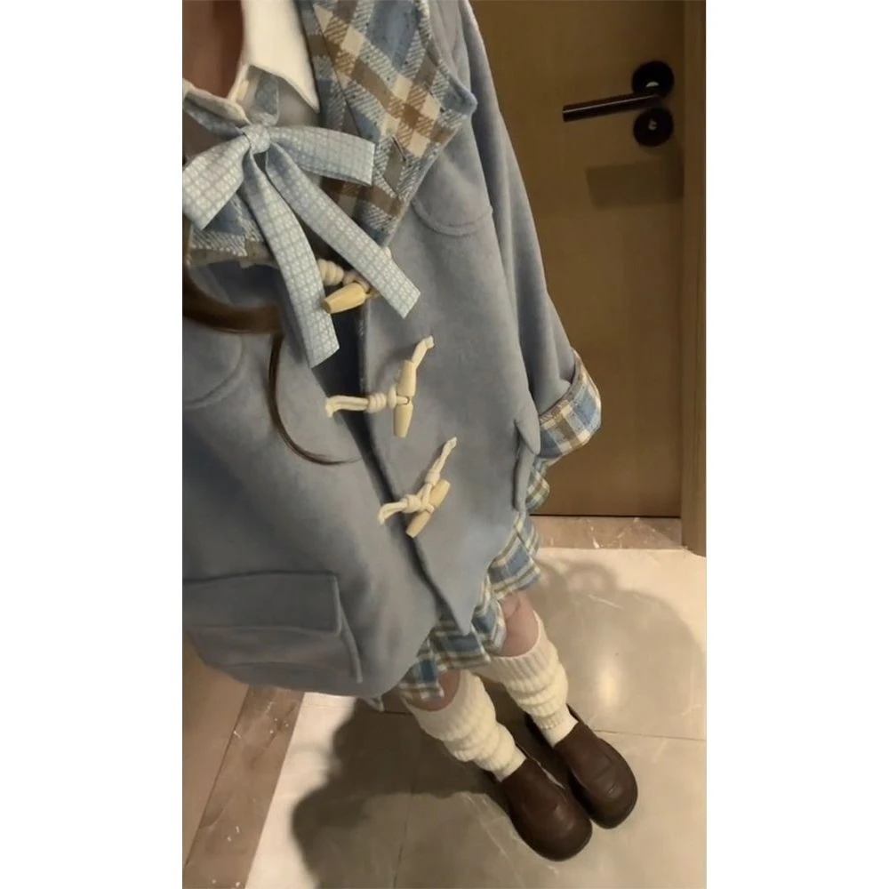 迷雾之境 少女学院优雅千金外套秋冬甜美裙子冬季短裙两件套套装