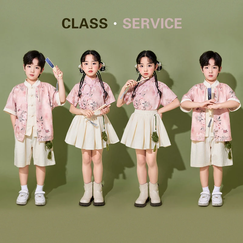 六一儿童演出服国学汉服小学生运动会表演班服幼儿园合唱表演服装