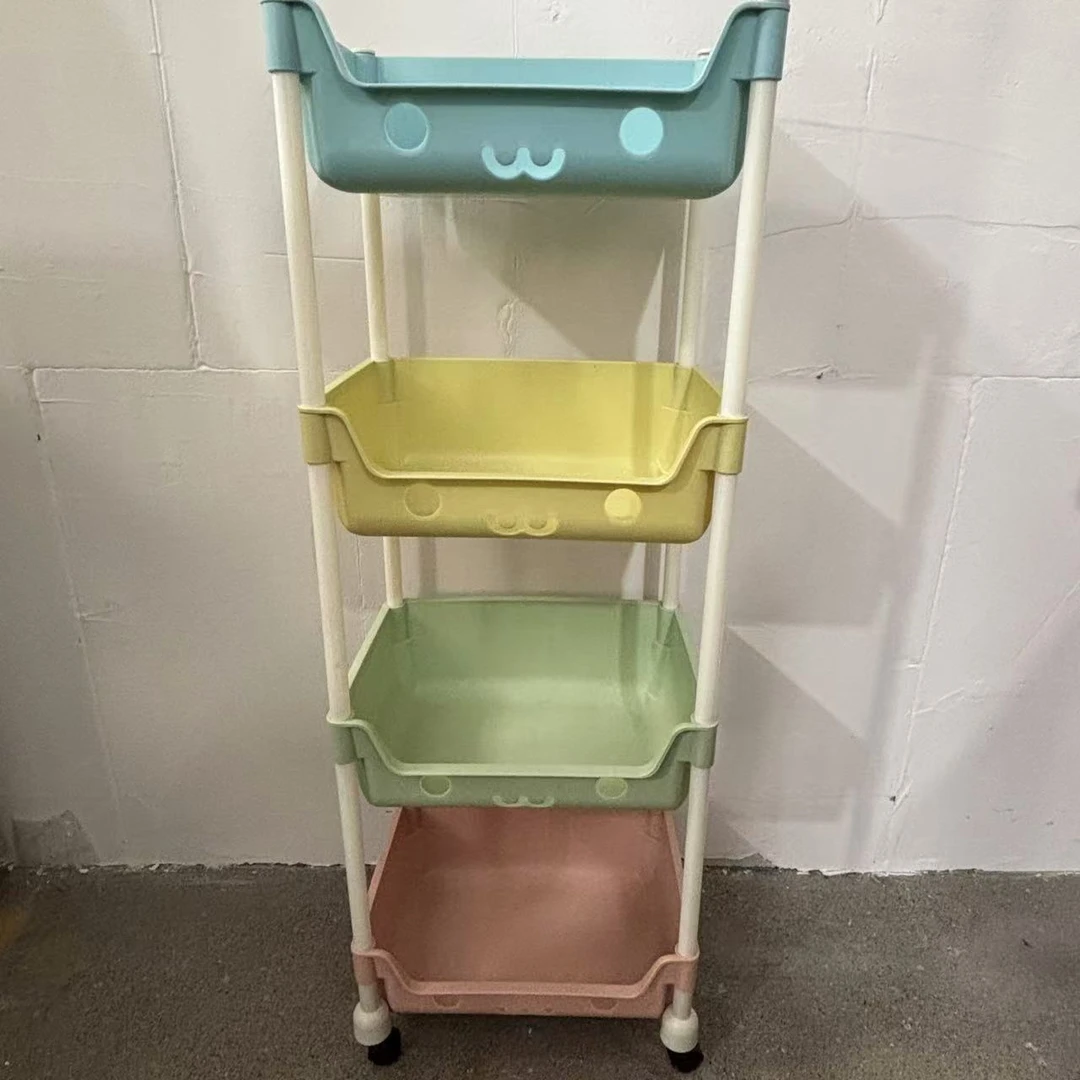 小推车置物架落地家用客厅玩具零食收纳架