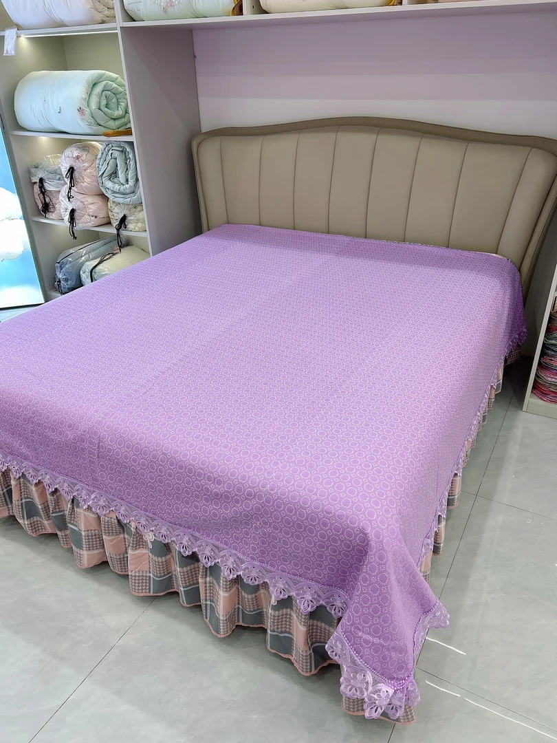 韩爽家  全棉手织老粗布提花（亮紫色宫灯）纯棉加厚