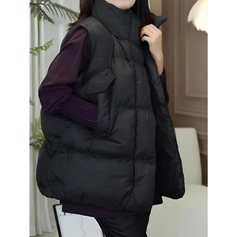 200-300斤胖mm欧货时尚宽松棉服外套潮爆款简约百搭面包服马夹