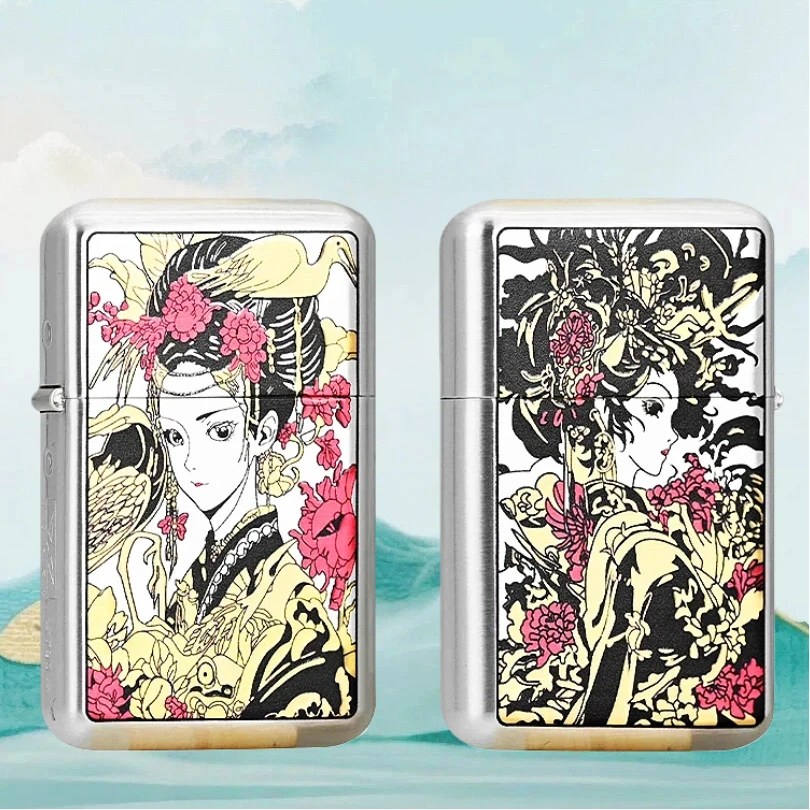 ZORRO佐罗白镍古典美人煤油防风打火机男士送男友达人a15699无油