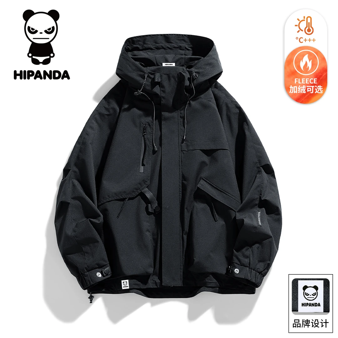 Hi Panda你好熊猫美式户外机能冲锋衣男款秋冬季潮牌宽松工装夹克