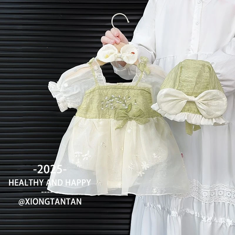 婴儿衣服夏装新生儿包屁裙洋气女宝宝外出连体衣满月百天公主哈衣