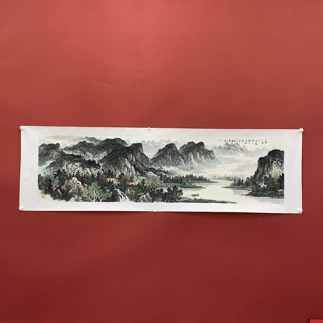 天***3国画吕元忠六尺对开精品佳作