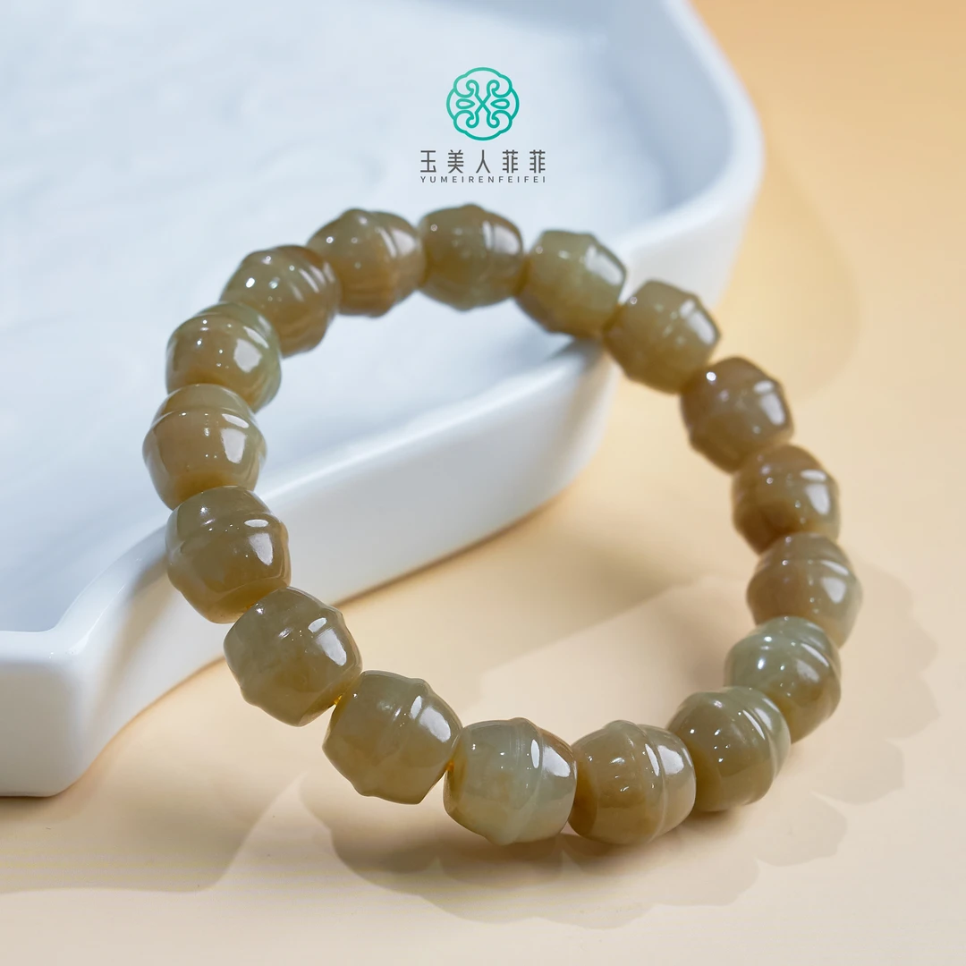 石惑珠宝~和田玉单圈手串约11*12mm~多样性发一