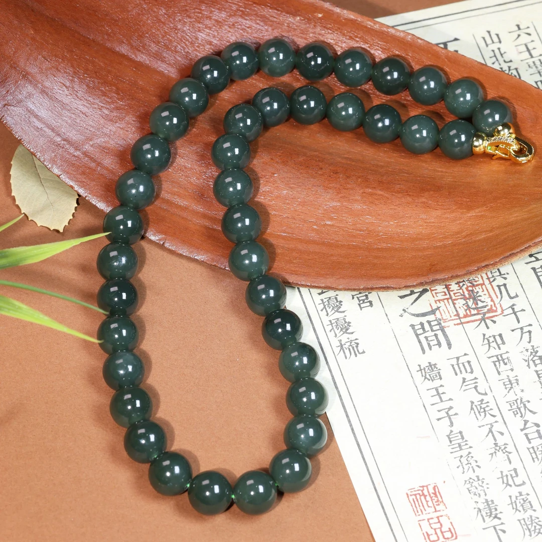 新疆爱思尔和田玉12mm项链0DSC0A06（多样性发货）
