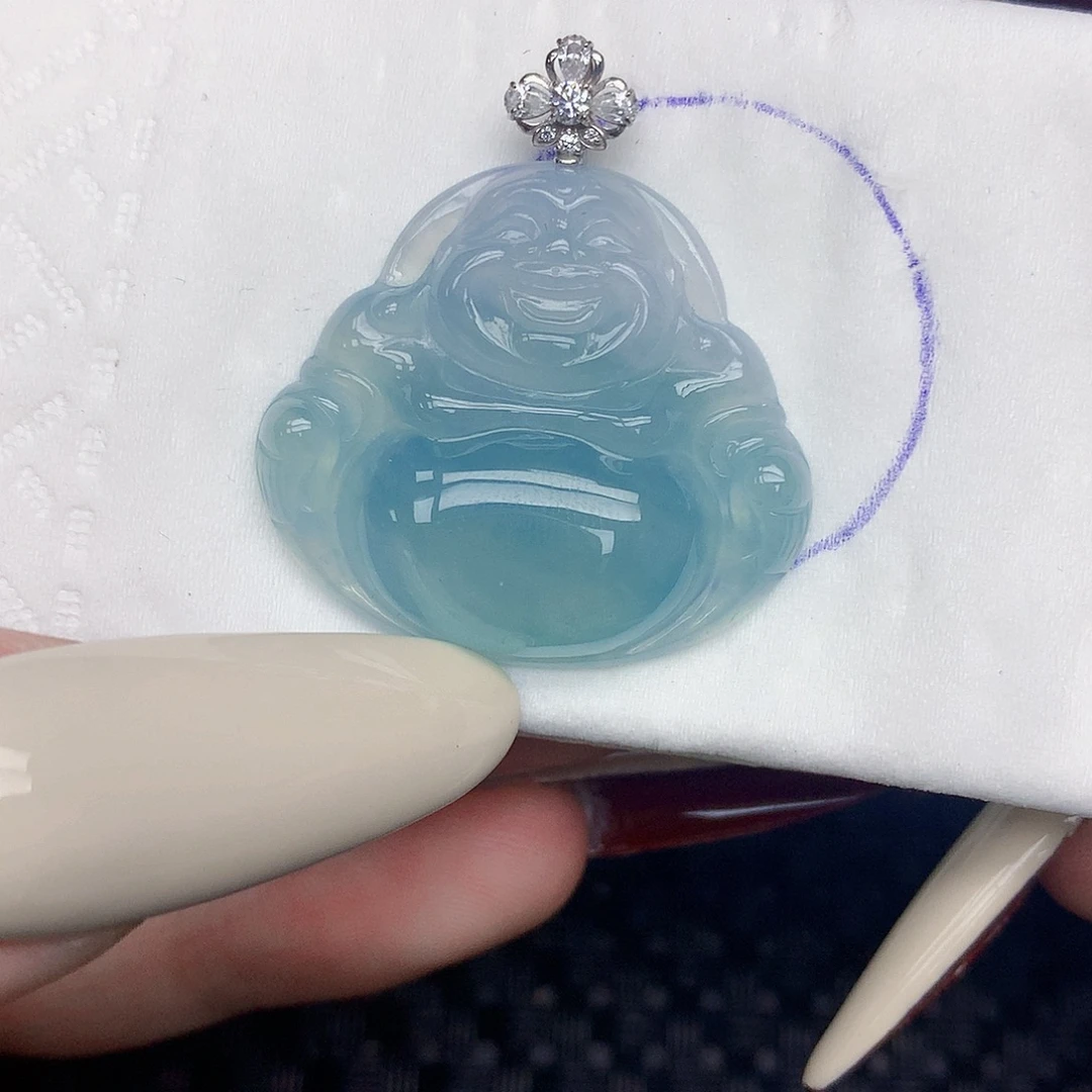 翡翠18K金镶嵌颈饰天然缅甸翡翠a货百元以上9元证书费自理