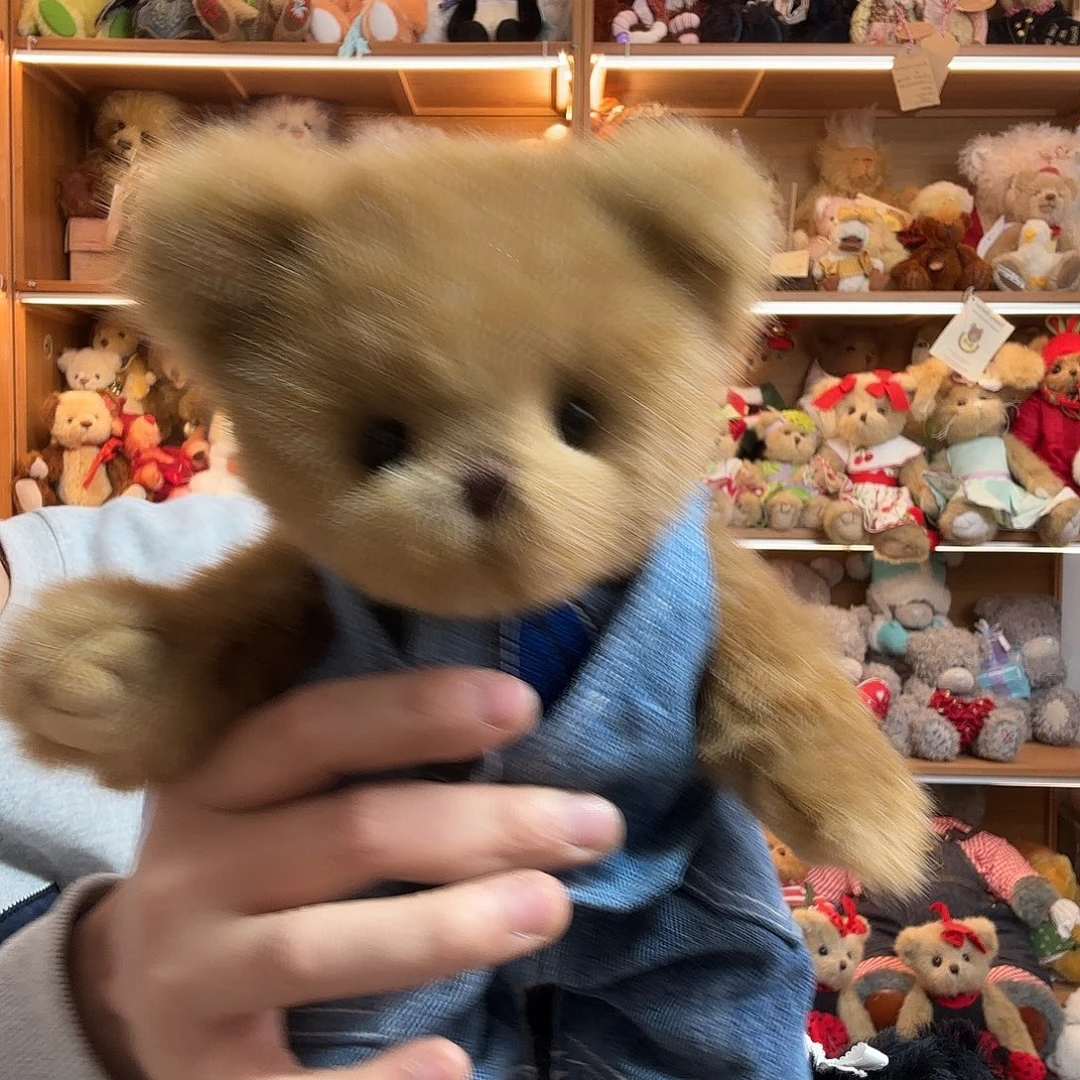 王***贝毛绒小号棕色贝瑞牛仔套