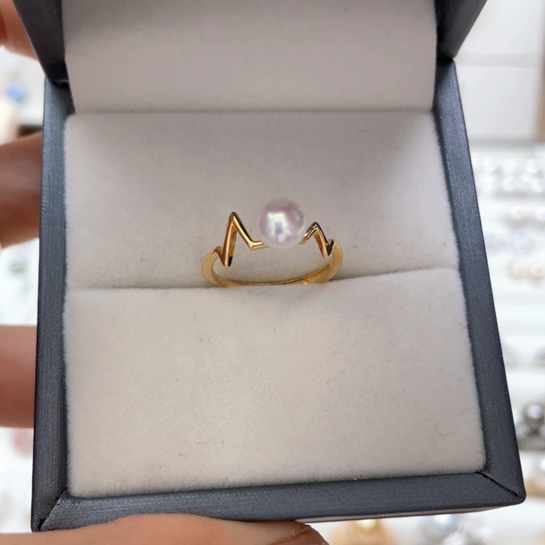 戒指银S925镶嵌淡水珍珠