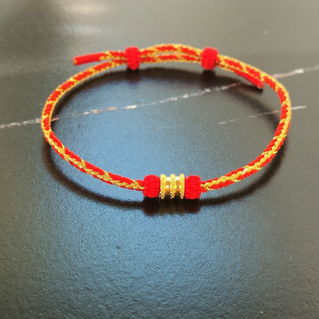 足金小蛮腰DIY红绳手编配件