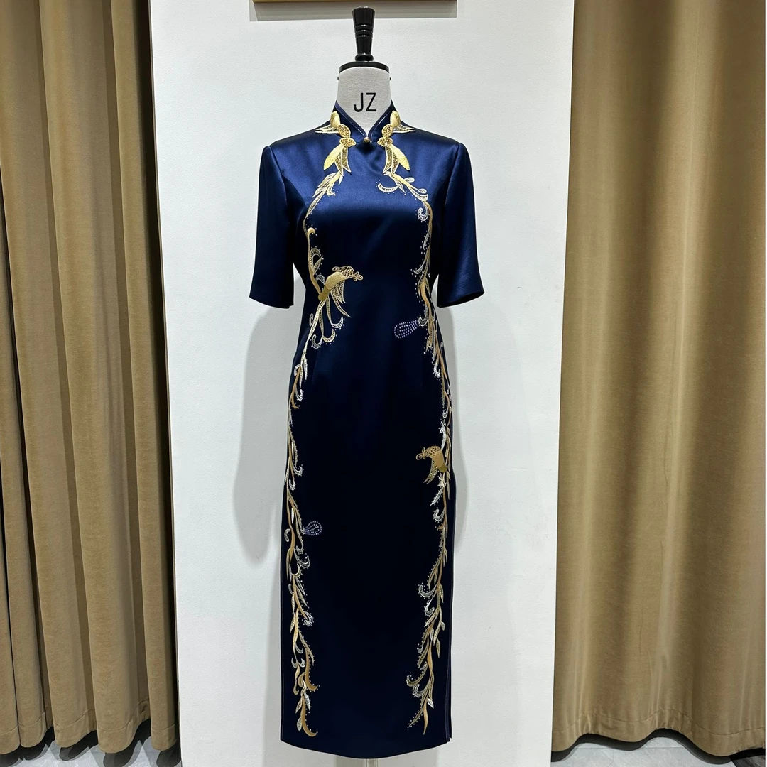 国风新款年轻喜婆婆喜妈妈婚宴礼服2025旗袍新中式长款礼服裙子