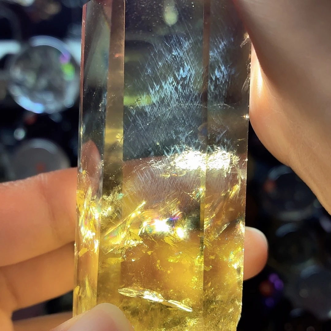 水晶未镶嵌珠宝半成品蓝针水晶柱