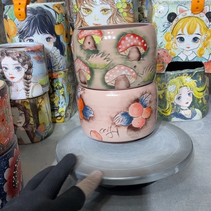 红陶景德镇艺术手绘作品