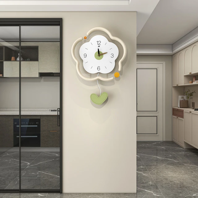 2025新款家用挂墙钟表简约现代奶油风静音时钟高级感创意客厅挂钟